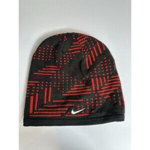 Nike Youth Kids Reversible Beanie Cap One Size Red Black Hat